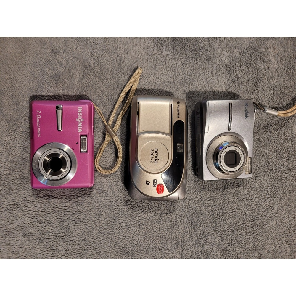 Vintage Camera Lot of 3-Kodak EasyShare, Fujifilm Nexia, Pink Insignia Untested
